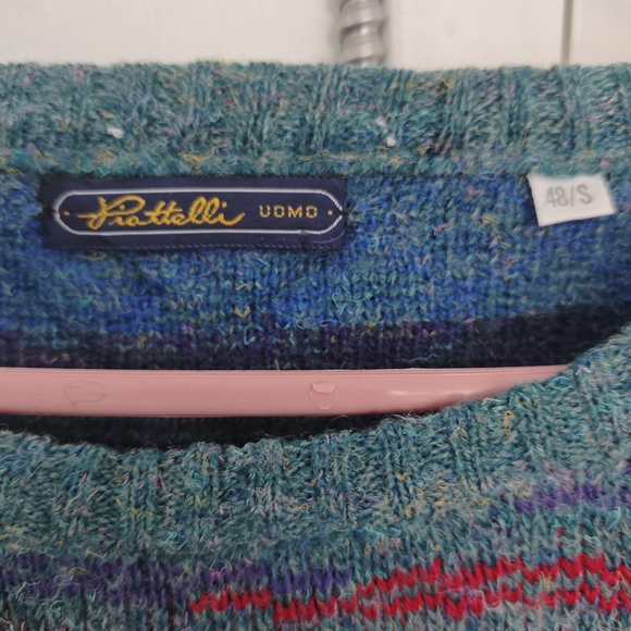 VTG Piattelli Multicolor Patterned Men's Sweater - Picture 2 of 5